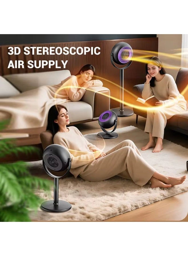 BlueFire Adjustable Height Floor Standing Fan Heater with European Plug, Portable Electric Space Heater, Silent Air Circulation Heating Fan, Non Rechargeable Home Heater for Bedroom Office Living Room, Modern White Design, Ideal for Autumn Winter and Back to School Season - Image 4